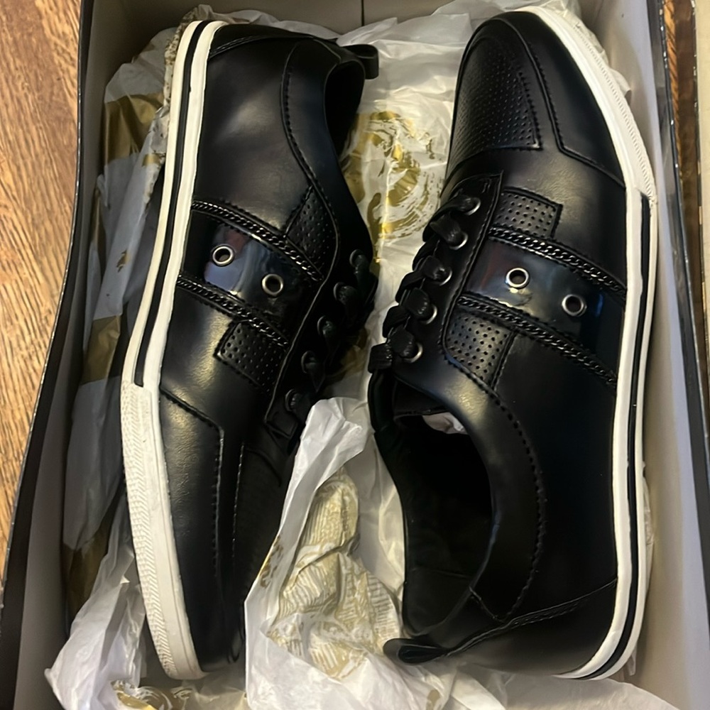 003 new in box helix topa black skater loafer slip on athletic men's shoes